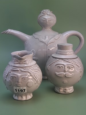 Lot 1197 - Johnathan Adler; three pieces of glazed...