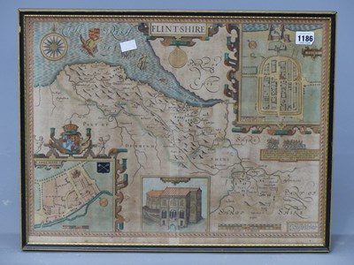 Lot 1186 - An aquatinted map of Flintshire by John Speed