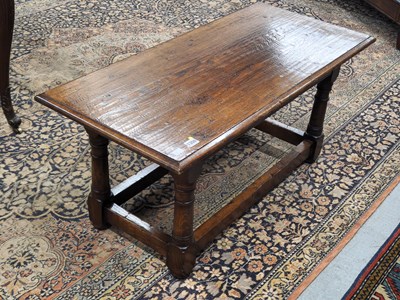 Lot 1350 - A rustic oak coffee table H 45 W 99 D 45cm