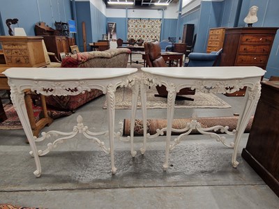 Lot 1351 - A pair of decorative French-style painted...