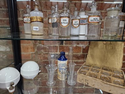 Lot 1182 - A mixed collection of apothecary, laboratory...