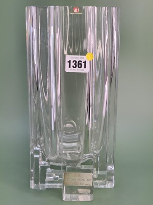 Lot 1361 - A Tapio Wirkkala glass vase with silver...