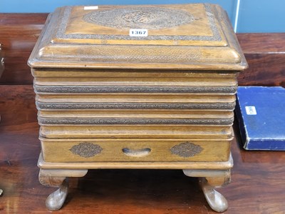 Lot 1367 - A Subhana & Sons of Srinigar hardwood table...