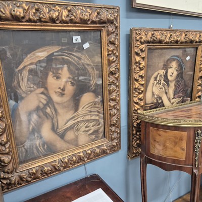 Lot 41 - A pair of Victorian gilt-framed prints.
