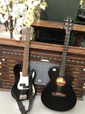 Lot 759 - A 'Harley Bentro' electric bass guitar and a...