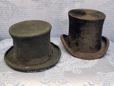 Lot 48 - Two top hats, one H. Montague Jeffery Hatter &...