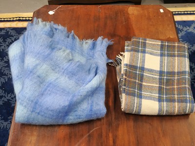 Lot 77 - Two Wool blankets, one blue, Darlington Hall,...