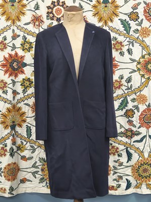 Lot 78 - Clothing by Jaeger - A long navy coat size 16,...