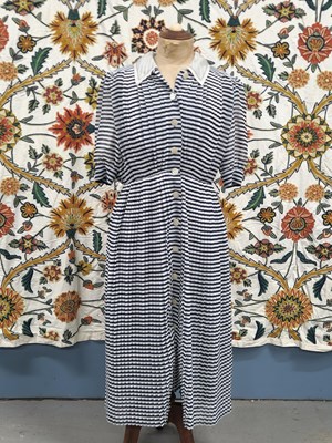 Lot 83 - Clothing - A navy long dress by Viyella button...