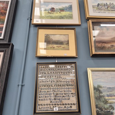 Lot 3 - A watercolour of Gypsy wagons, a watercolour...