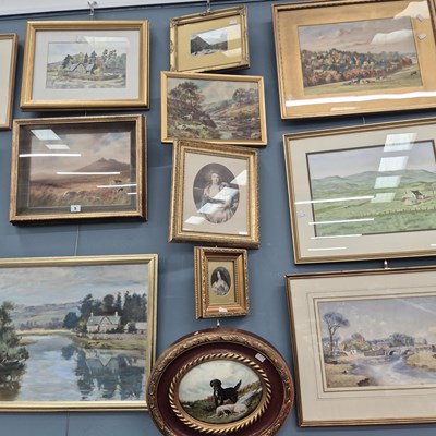 Lot 8 - A 20th century oil on oval concave panel of...