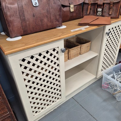 Lot 11 - A modern painted sideboard, the two central...