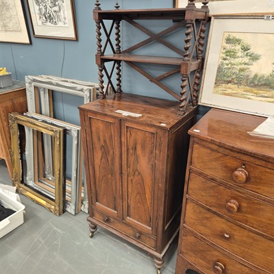 Lot 19 - A small William IV rosewood chiffonier with...