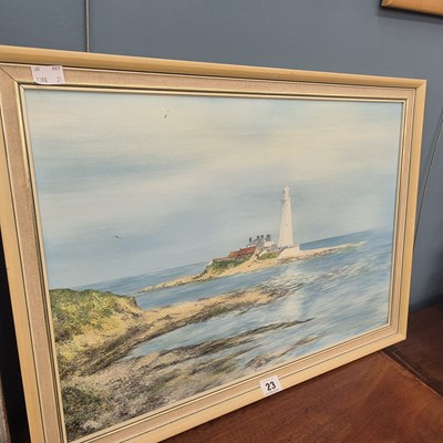 Lot 23 - C L McCulloch, St Mary's Island and Lighthouse,...