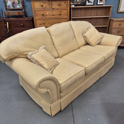 Lot 39 - A pair of modern two seat sofas upholstered in...