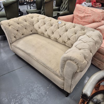 Lot 43 - An early 20th century button back chesterfield...