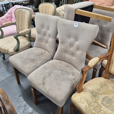 Lot 47 - Five modern button back dining chairs...