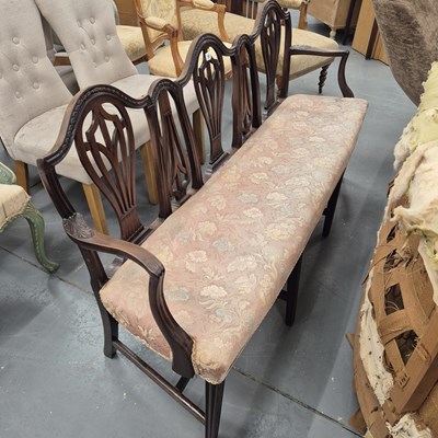 Lot 50 - A Chippendale style mahogany triple chair back...