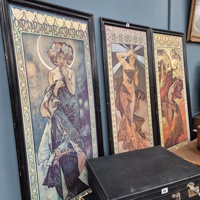 Lot 65 - Three framed Art Nouveau prints after Alphonse...