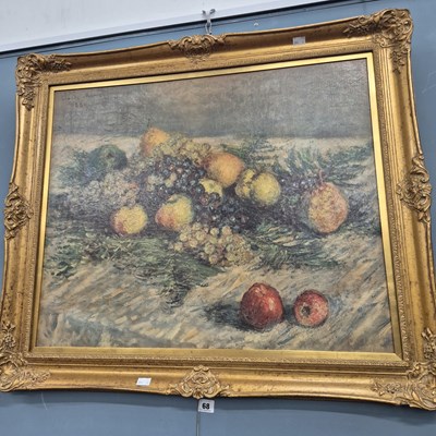 Lot 68 - A large framed textured reproduction of a...