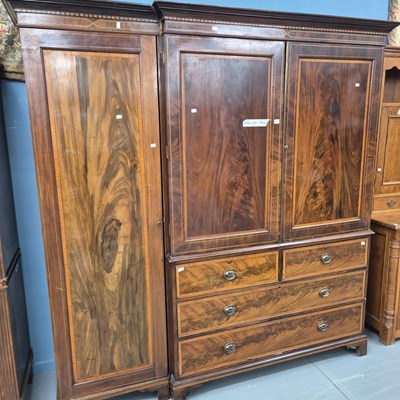 Lot 73 - A 19th century mahogany and inlaid compactum...
