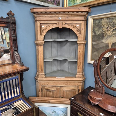 Lot 82 - A large 19th century pine country house corner...