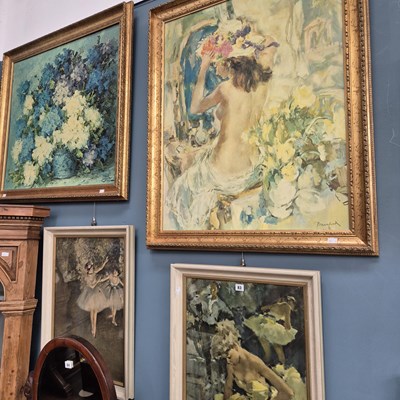Lot 83 - Four large framed prints of Impressionist...