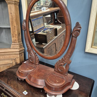 Lot 84 - A 19th century mahogany swing dressing mirror,...